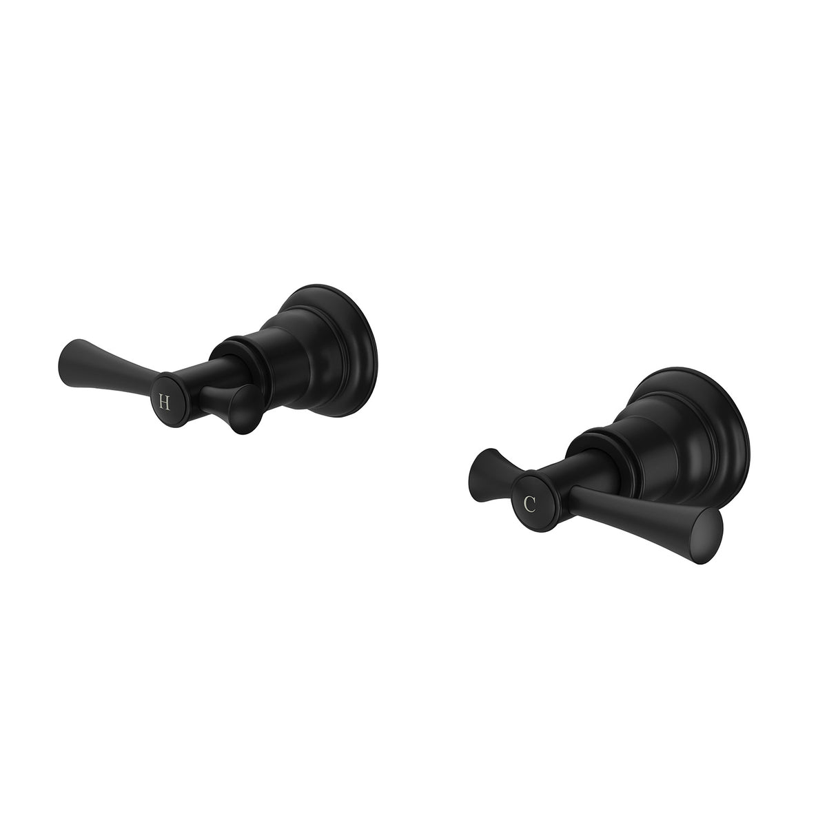 Cromford Wall Top Assemblies 15mm Extended Spindles - Lead Free - Matte Black