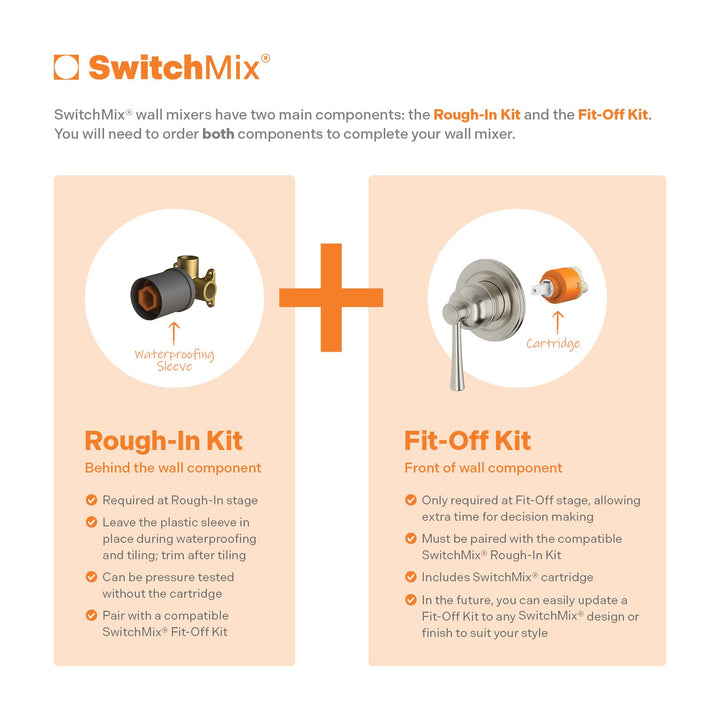 Cromford SwitchMix Shower / Wall Mixer (Fit-Off Kit Only) - Brushed Bronze