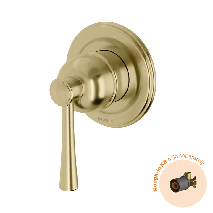 Cromford SwitchMix Shower / Wall Mixer - Brushed Gold - Fit-Off Kit - Rough-In Kit sold separately