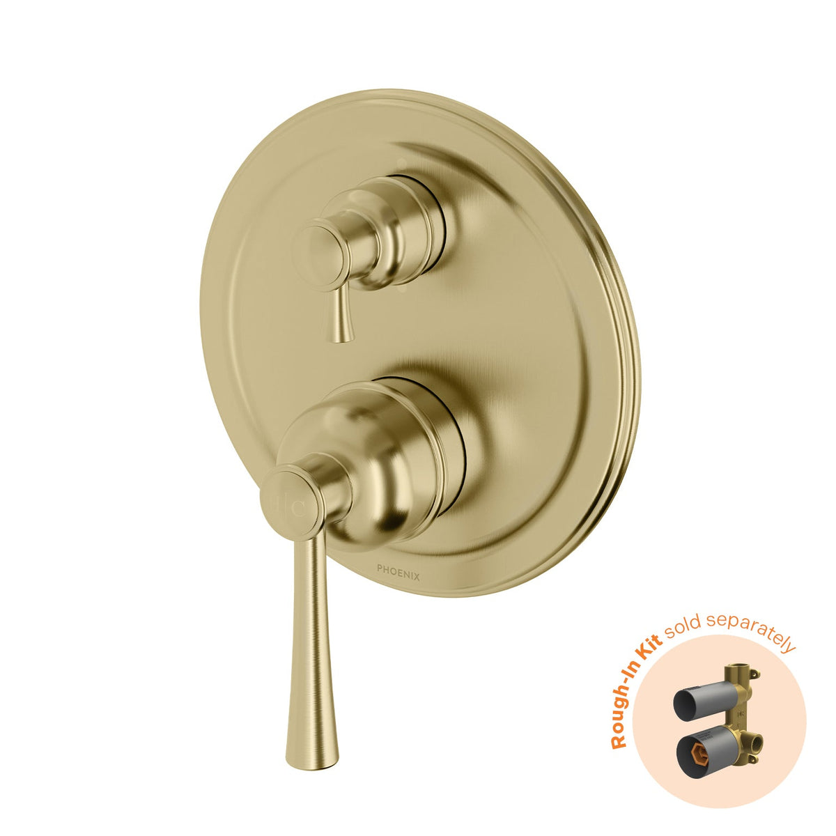 Cromford Switch Mix Wall Diverter Mixer Fit Off Kit Only - Brushed Gold