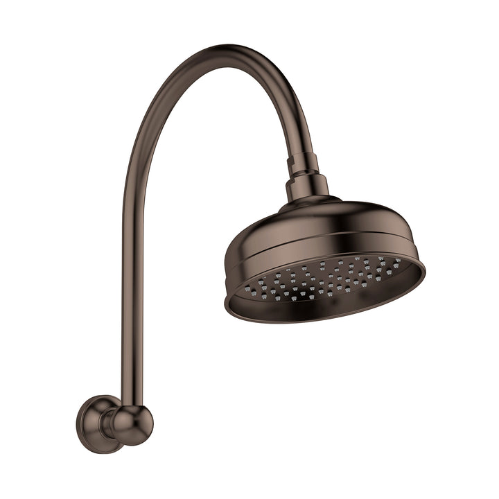 Cromford High-Rise Shower Arm and Rose - Brushed Bronze