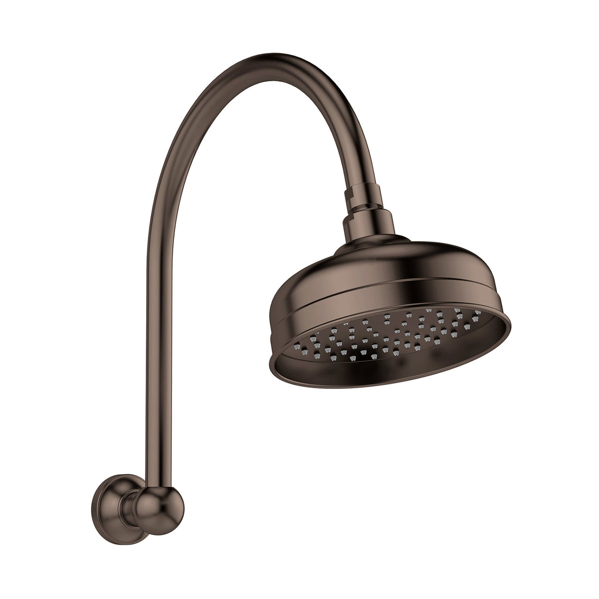 Cromford High-Rise Shower Arm and Rose - Brushed Bronze