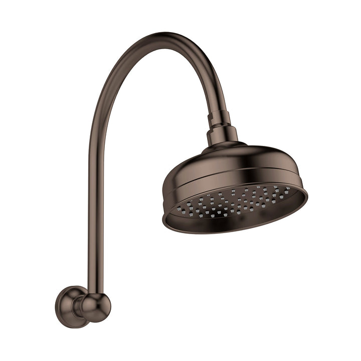 Cromford High-Rise Shower Arm and Rose - Brushed Bronze