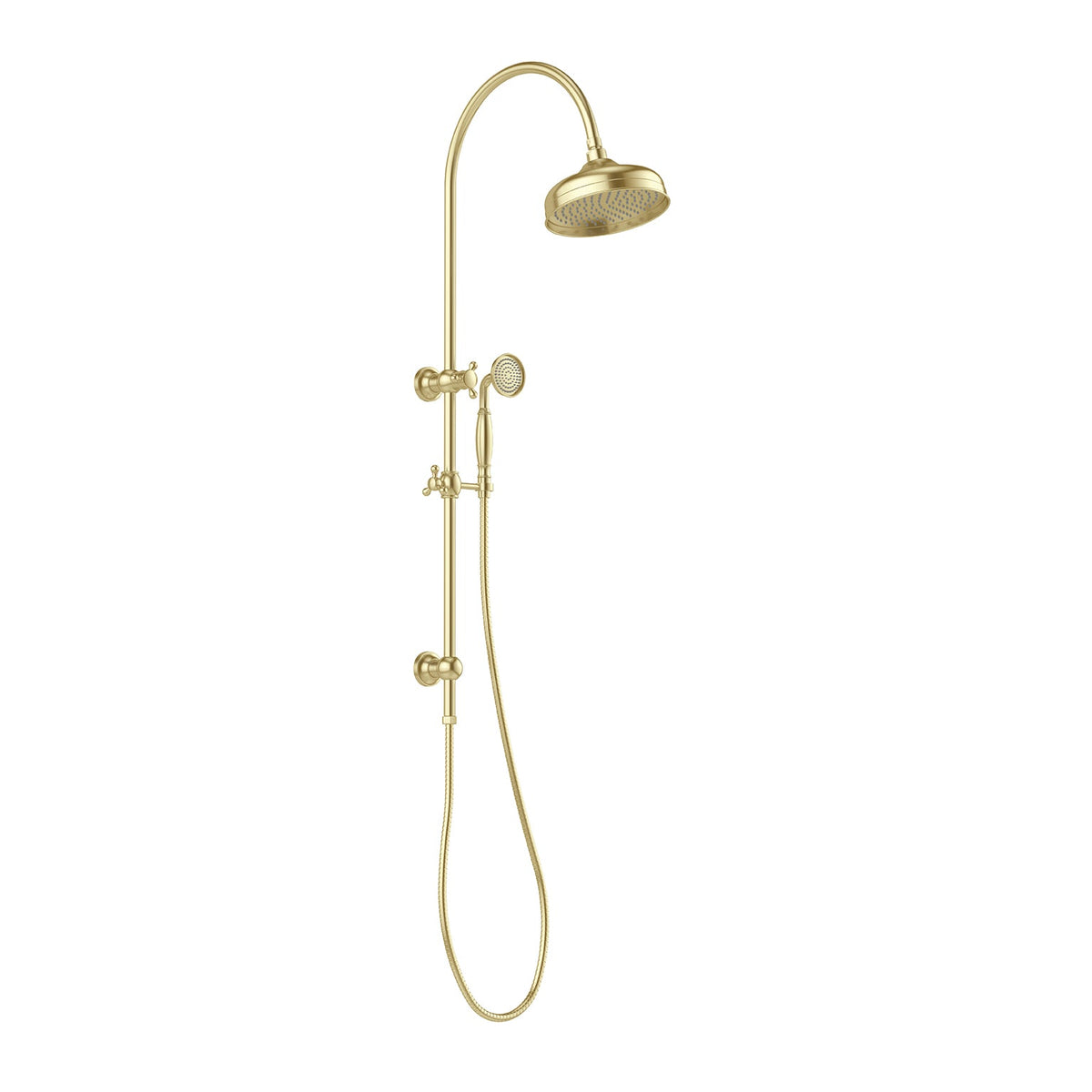 Cromford Twin Shower 210mm Rose - Brushed Gold