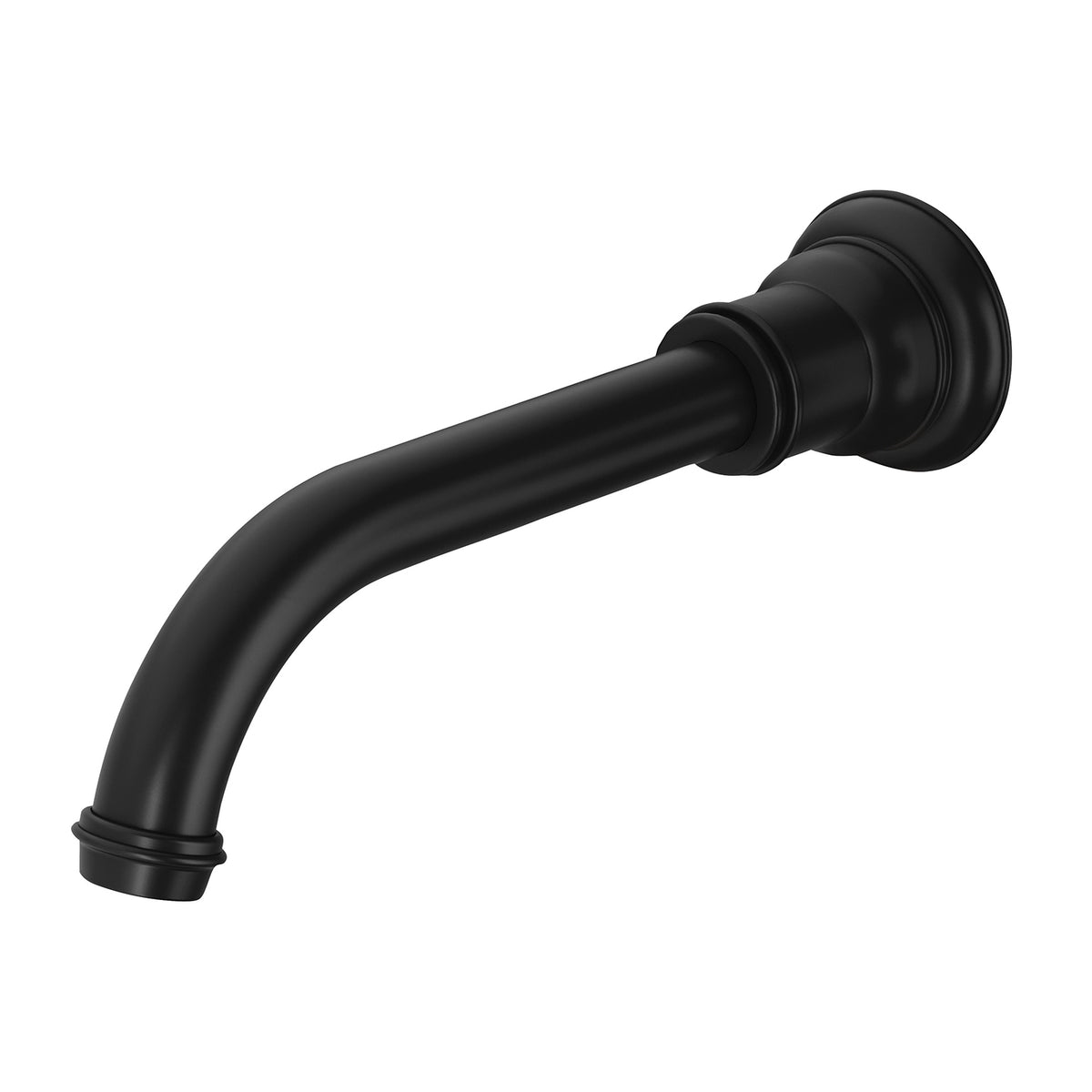 Cromford Wall Basin / Bath Outlet 180mm - Matte Black