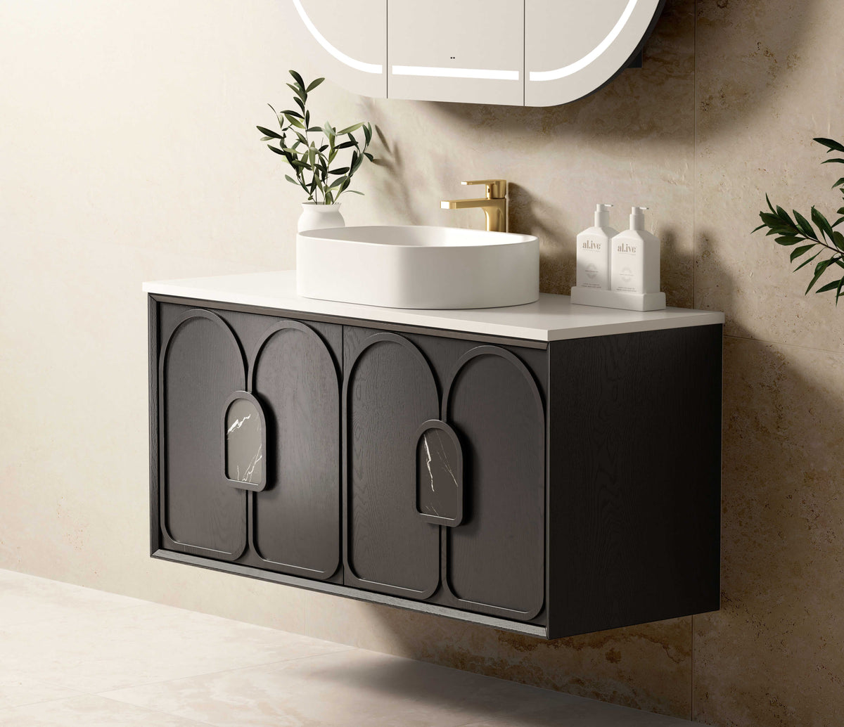 Laguna Mark II 1200mm Black Oak Wall Hung Vanity