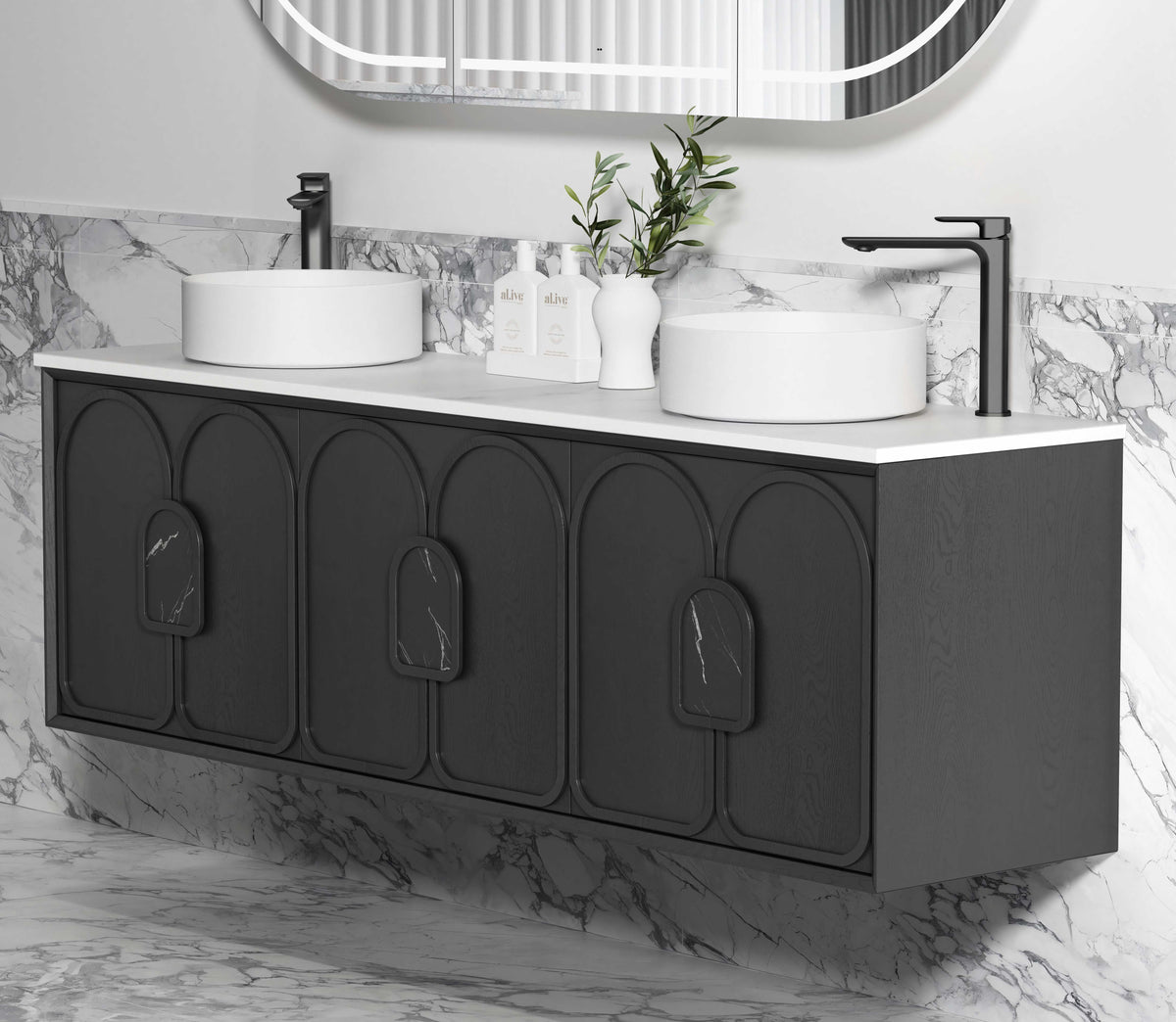 Laguna Mark II 1800mm Black Oak Wall Hung Vanity