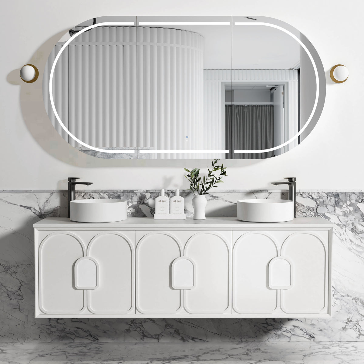 Laguna Mark II 1800mm Matte White Wall Hung Vanity - Cabinet Only