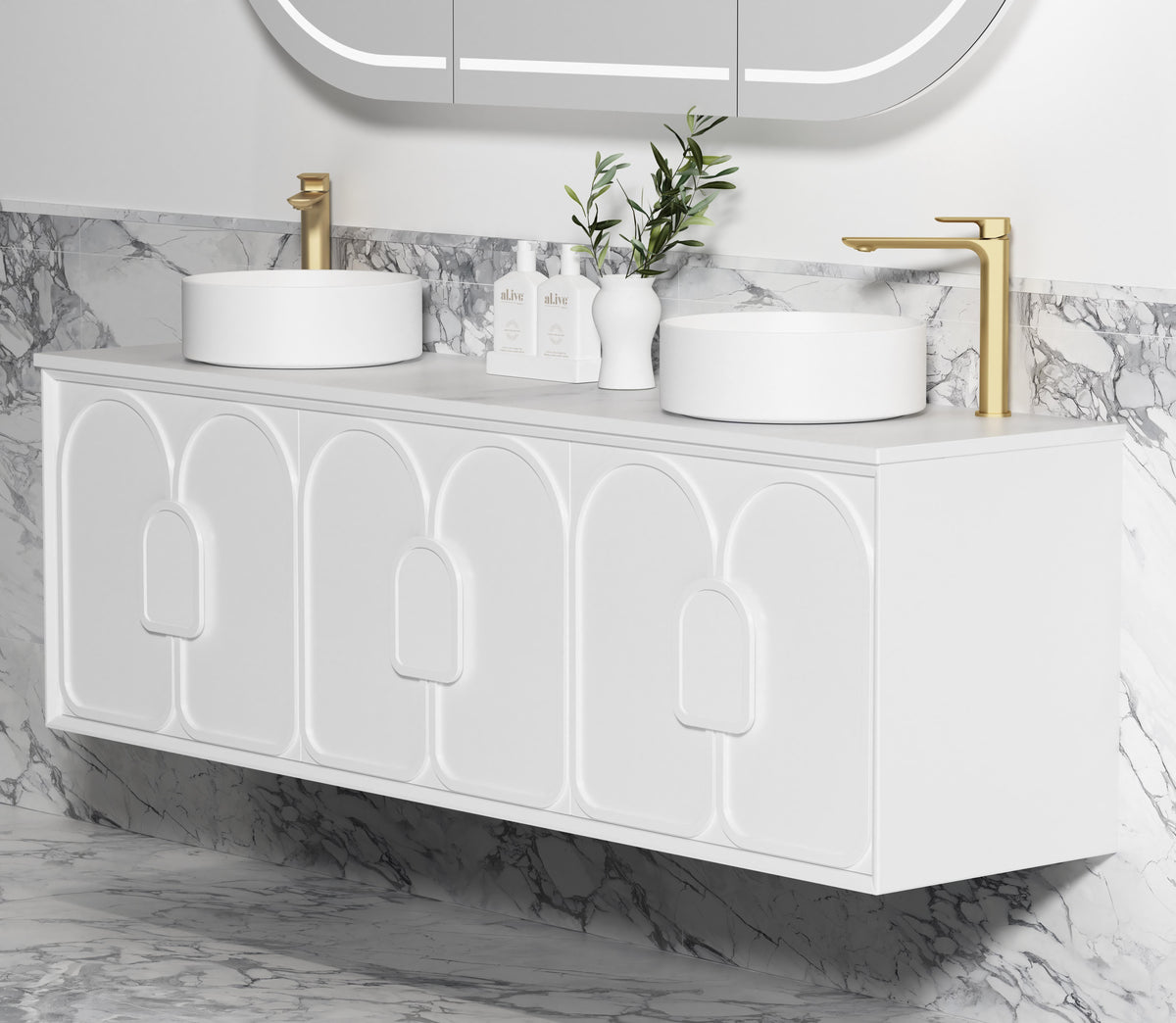 Laguna Mark II 1800mm Matte White Wall Hung Vanity
