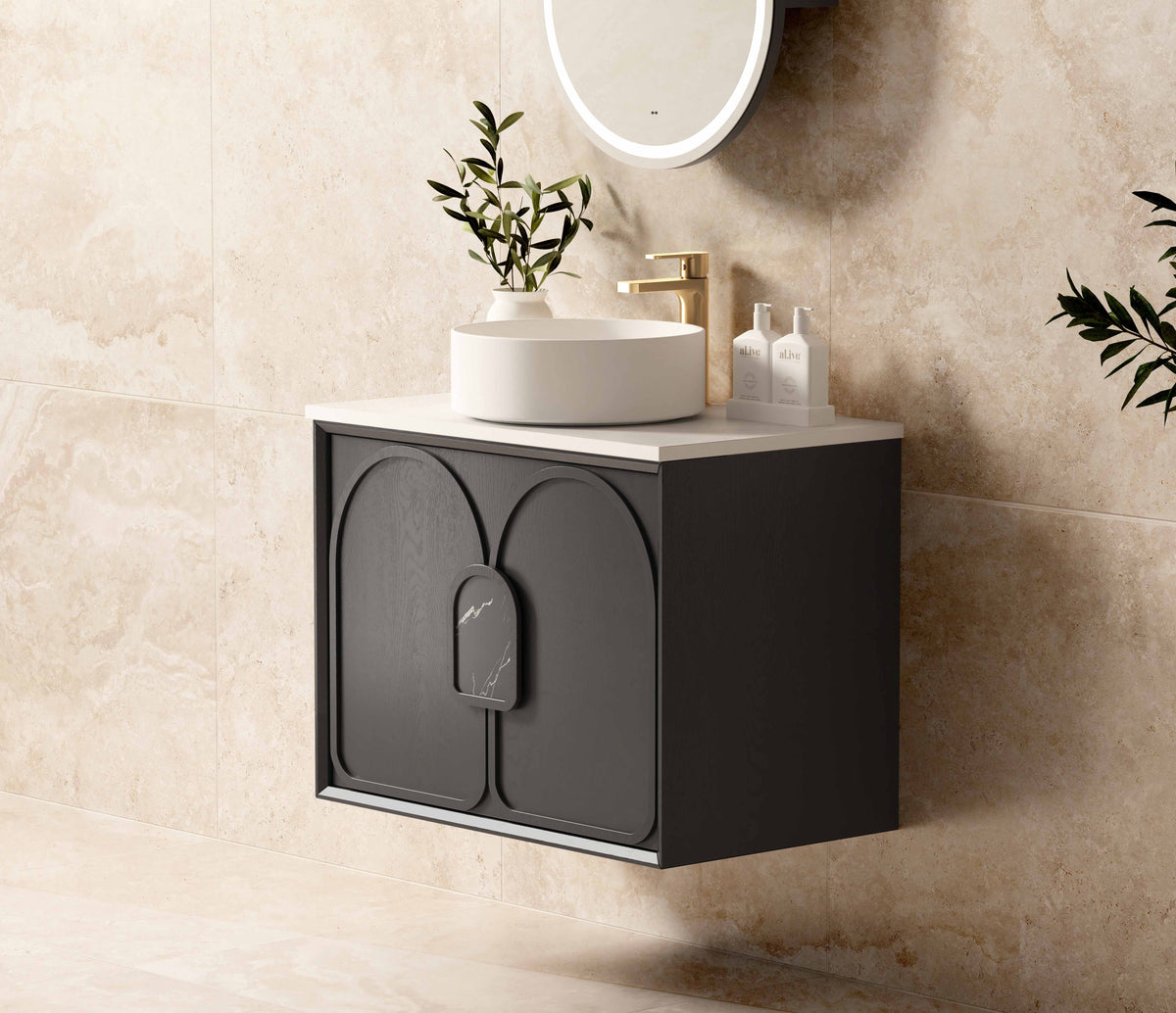 Laguna Mark II 750mm Black Oak Wall Hung Vanity