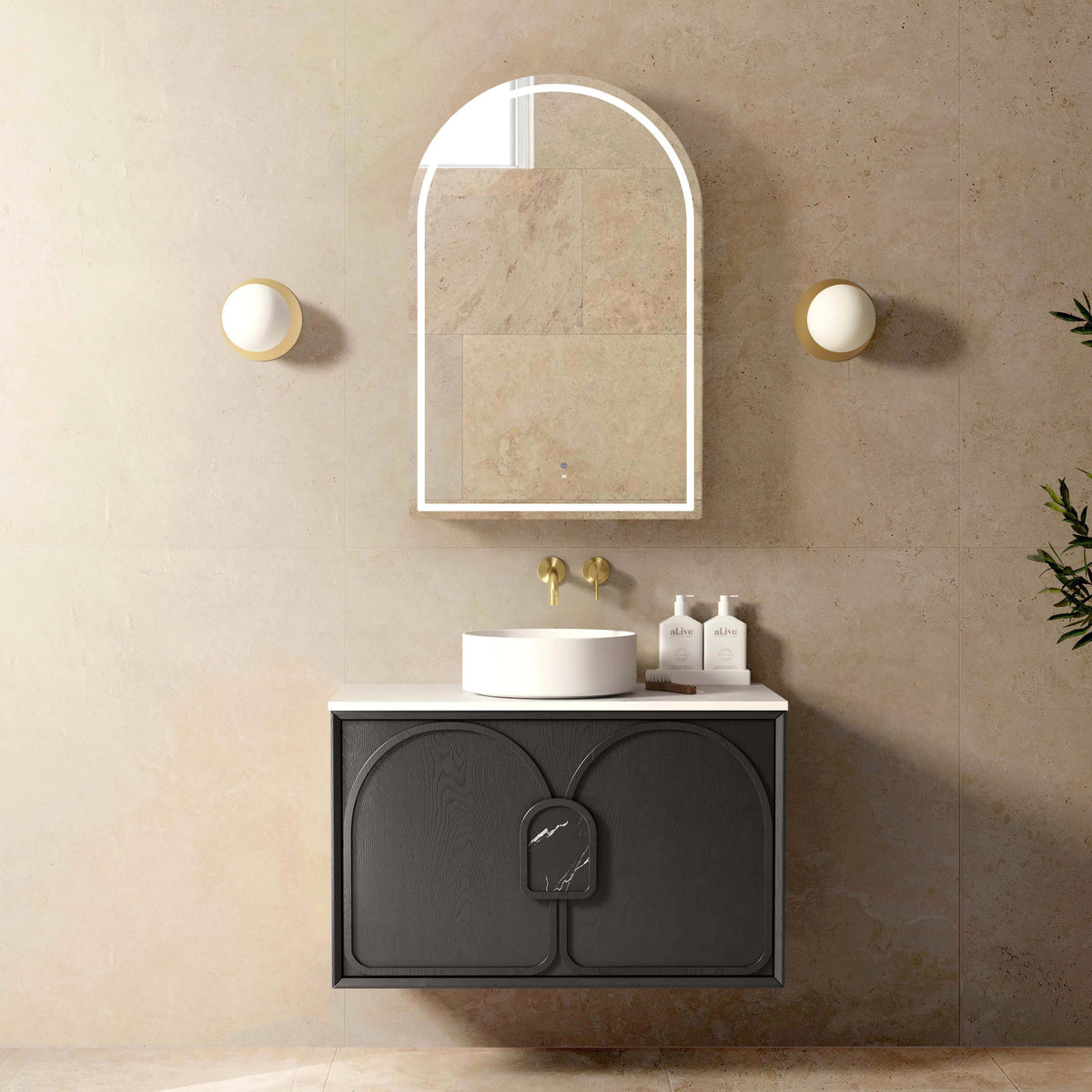 Laguna Mark II 900mm Black Oak Wall Hung Vanity - Cabinet Only