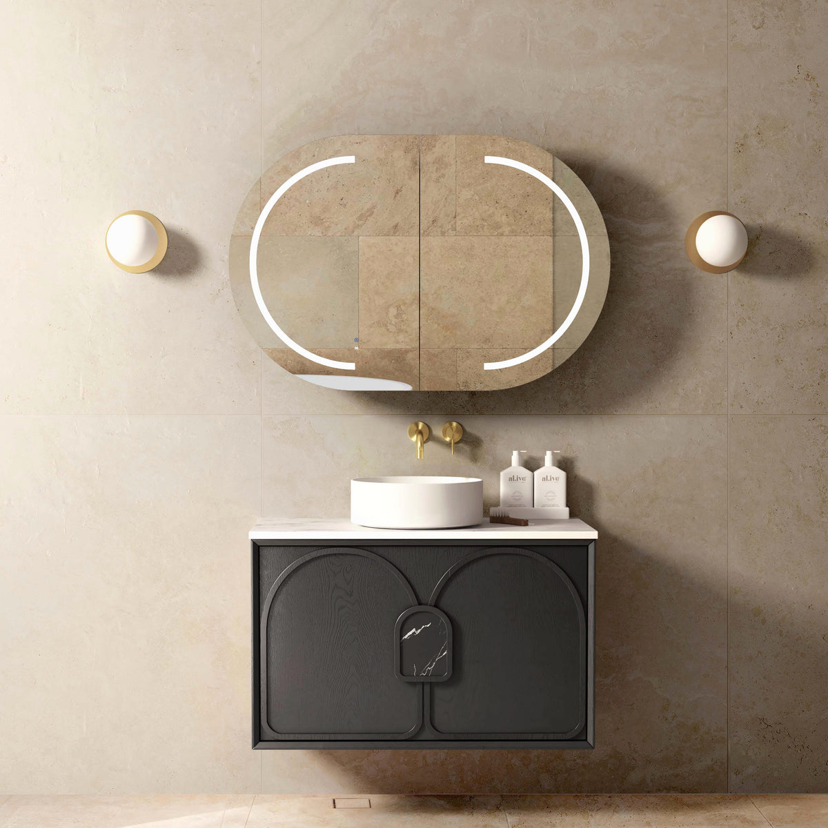 Laguna Mark II 900mm Black Oak Wall Hung Vanity