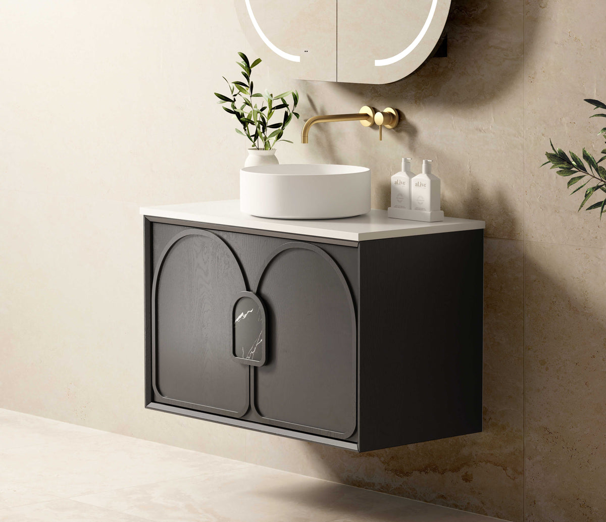 Laguna Mark II 900mm Black Oak Wall Hung Vanity