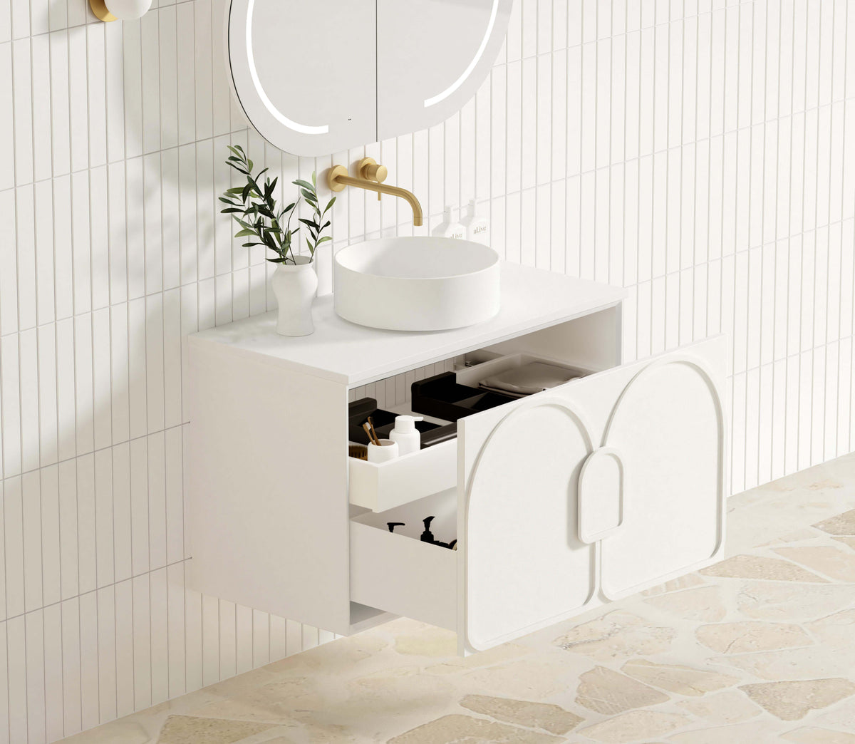 Laguna Mark II 900mm Matte White Wall Hung Vanity - Cabinet Only