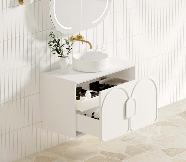 Laguna Mark II 900mm Matte White Wall Hung Vanity - Cabinet Only
