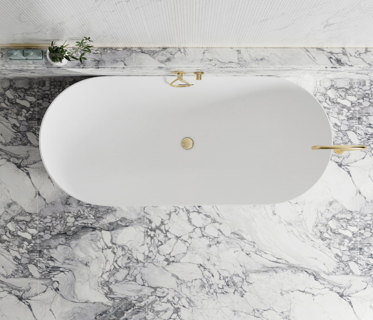 Attica Bondi 1700 Matte White Bath with Overflow