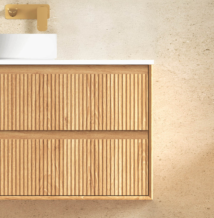 Byron Fluted 1200mm Woodland Oak Wall Hung Vanity