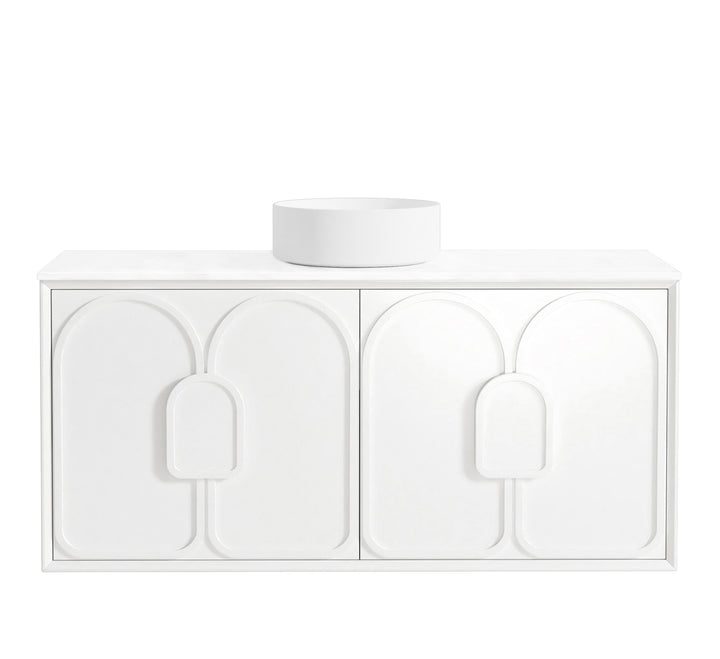 Laguna Mark II 1200mm Matte White Wall Hung Vanity - Ultra Delux Stone Top (Silica Free Matte White)