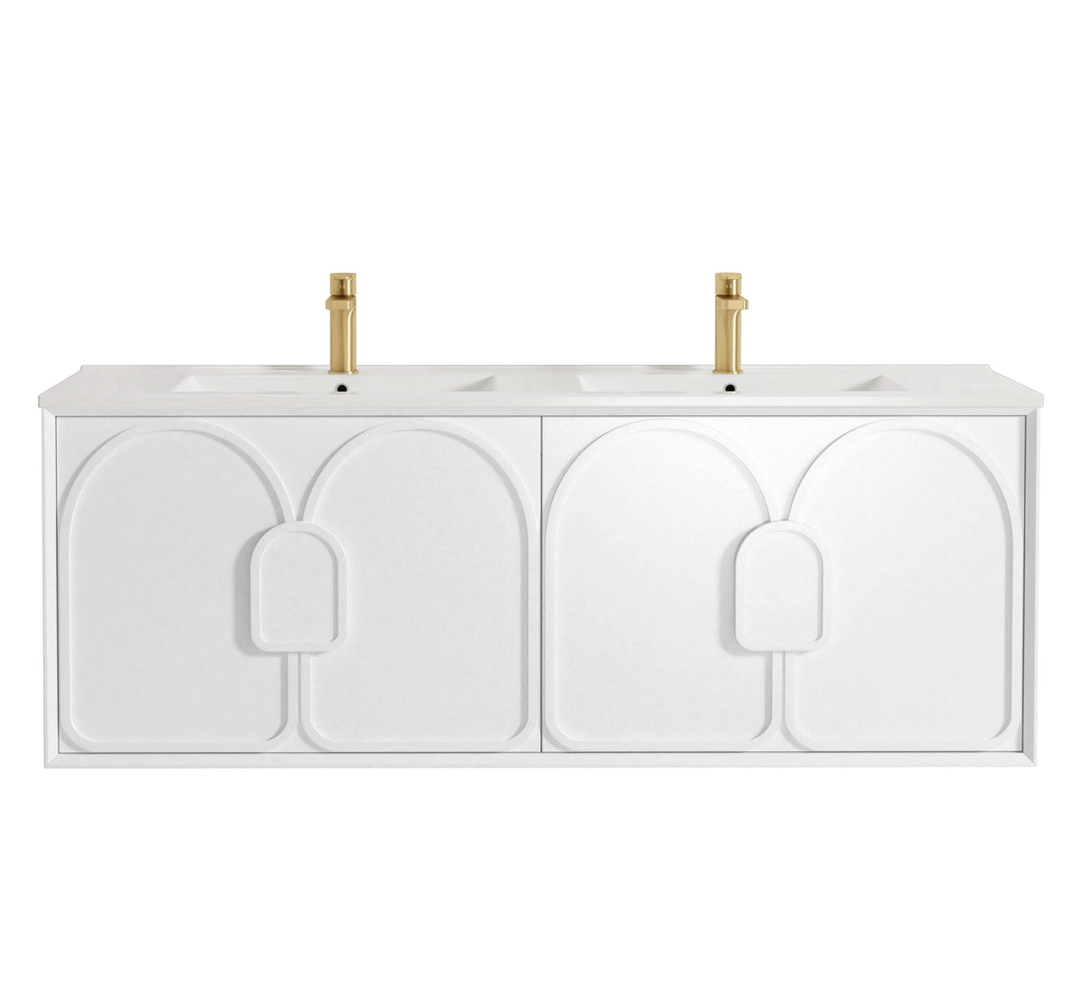Laguna Mark II 1500mm Matte White Wall Hung Vanity - Slimline Ceramic Top (Gloss white)
