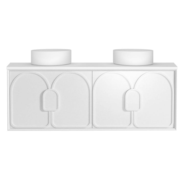 Laguna Mark II 1500mm Matte White Wall Hung Vanity - Ultra Delux Stone Top (Silica Free Matte White)