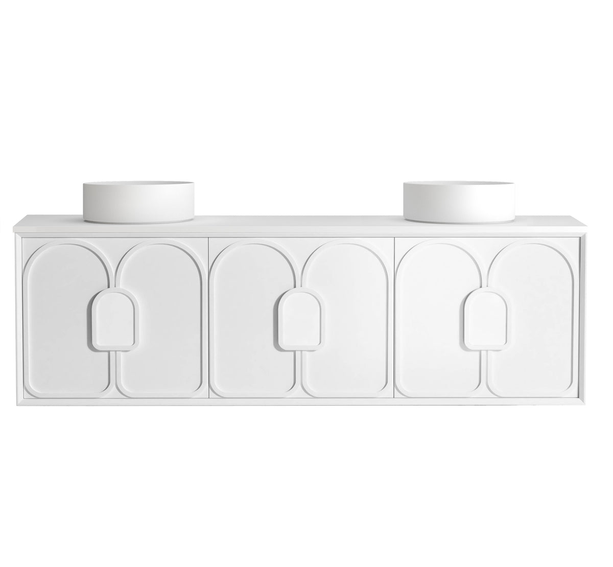 Laguna Mark II 1800mm Matte White Wall Hung Vanity - Ultra Delux Stone Top (Silica Free Pure White)
