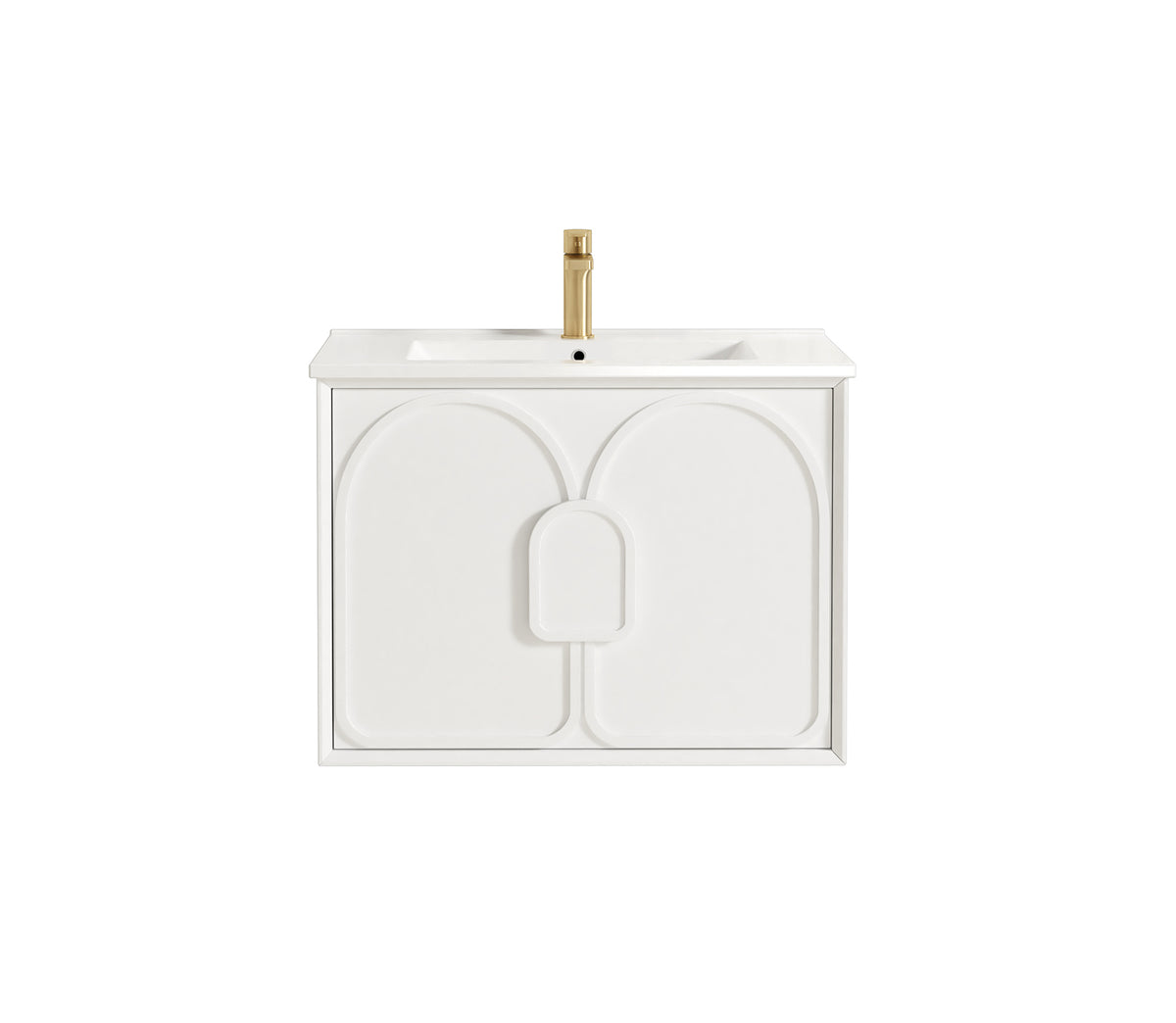 Laguna Mark II 750mm Matte White Wall Hung Vanity - Slimline Ceramic Top (Gloss white)
