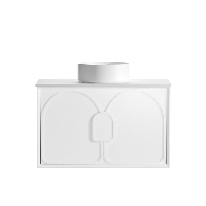 Laguna Mark II 900mm Matte White Wall Hung Vanity - Ultra Delux Stone Top (Silica Free Matte White)