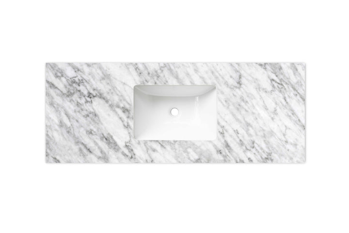 Laguna Mark II 1200mm Black Oak Wall Hung Vanity - Under Mount Stone Top (Natural Carrara Marble)