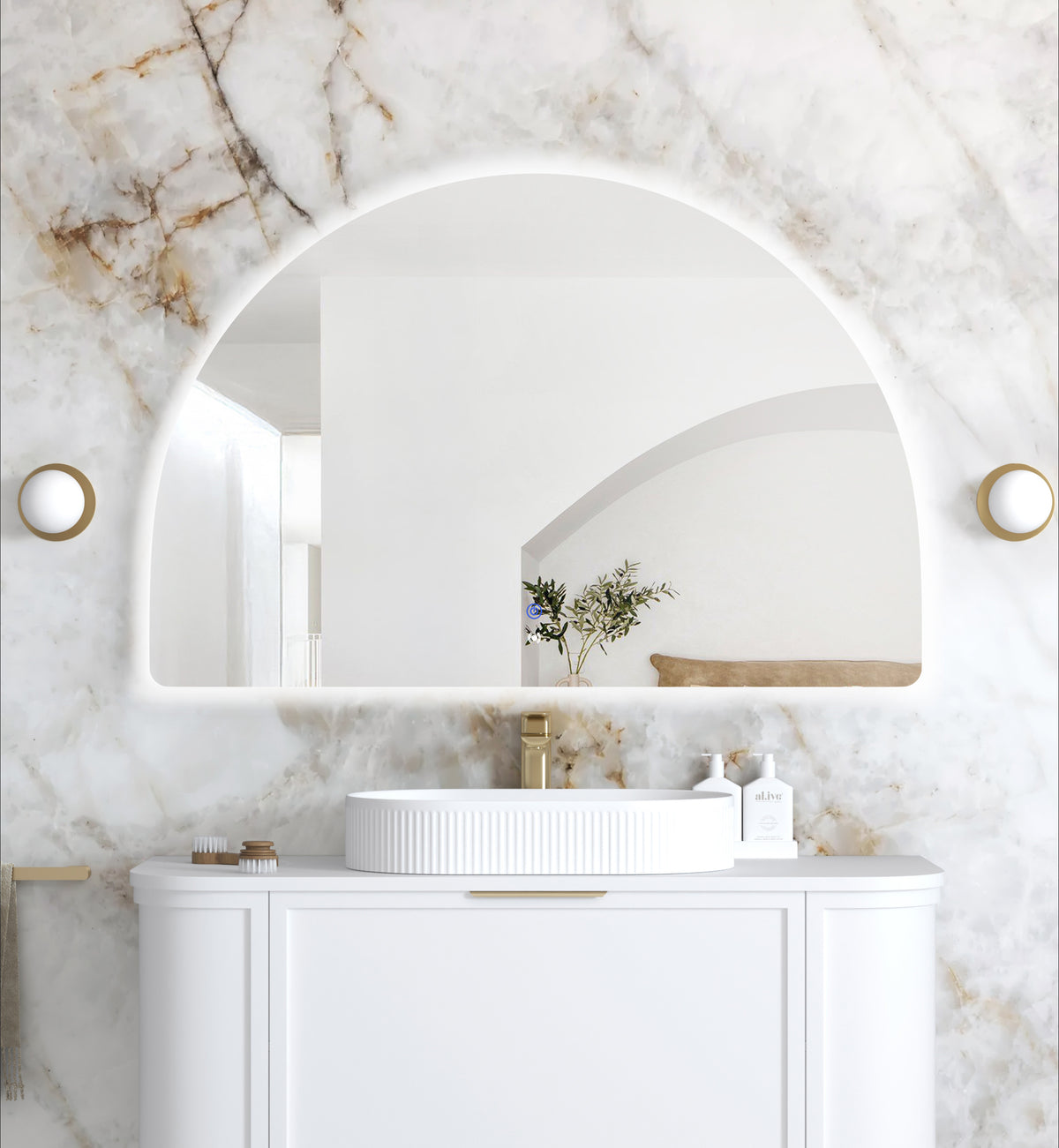 LED Moonlight Archie 800(H)x1200(W) Frameless Tuffi Mirror main view