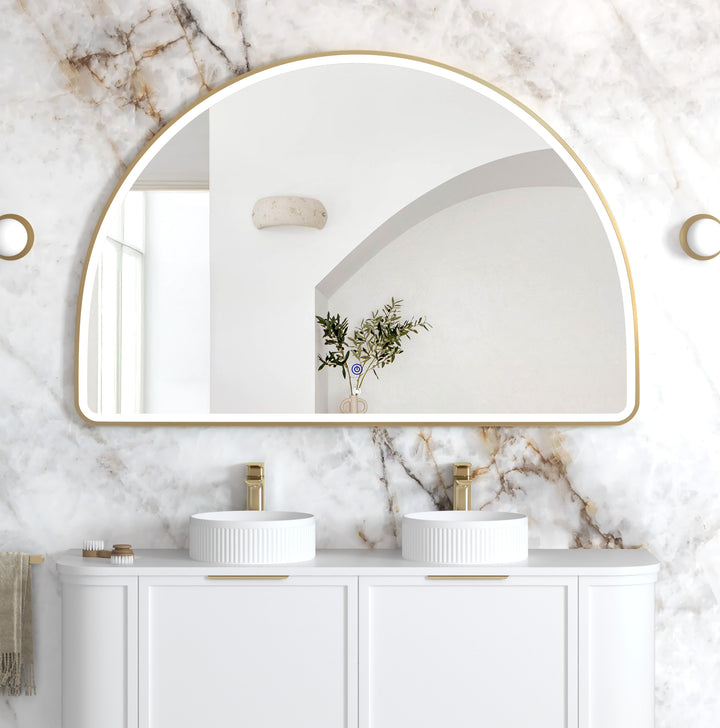 LED Moonlight Archie 1000(H)x1500(W) Gold Metal Frame Mirror main view