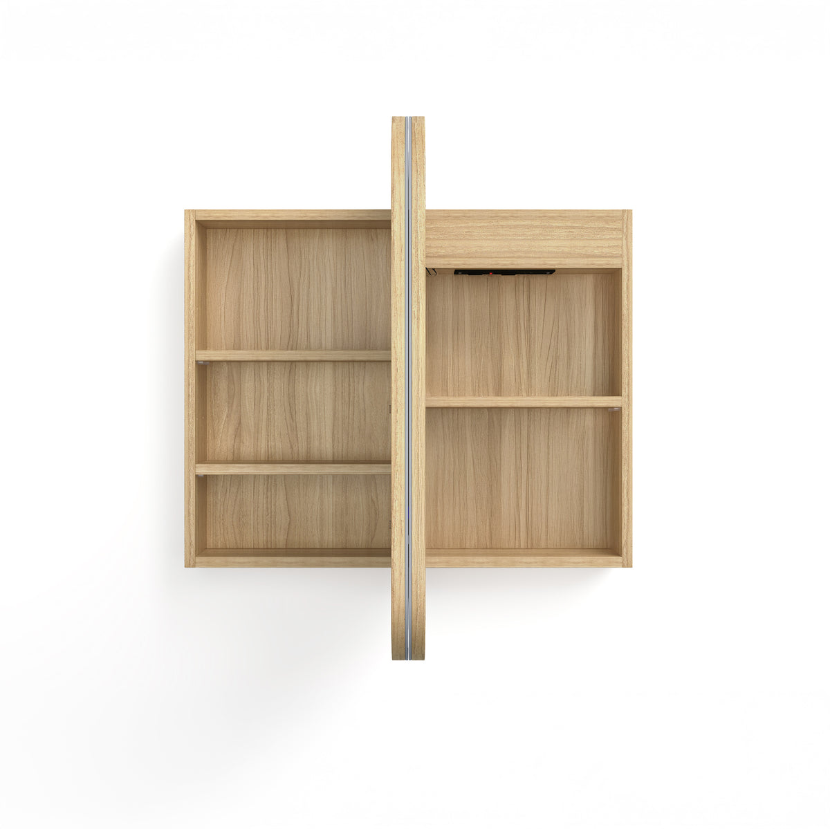 LED Newport 900(W)x750(H) Natural Oak Shaving Cabinet Premium Edition view 3