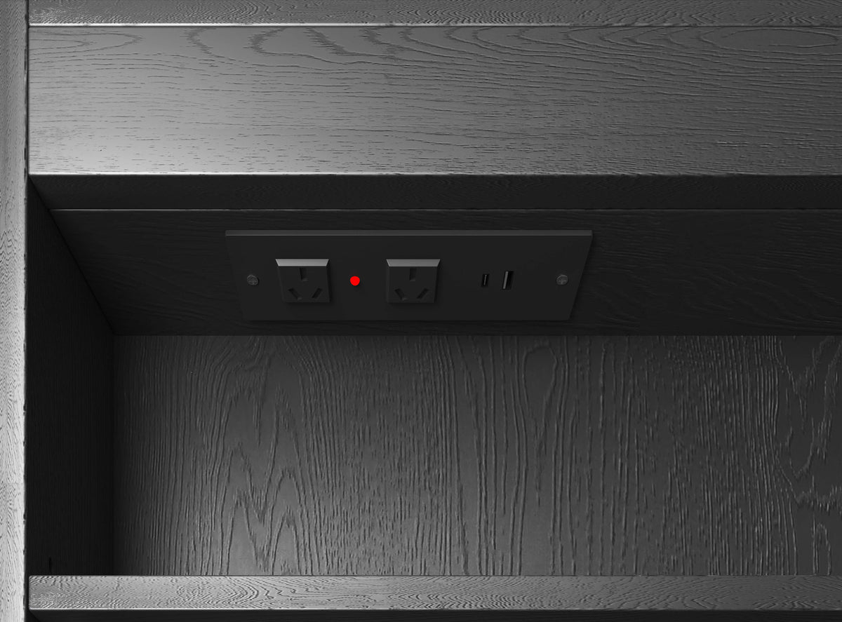 LED Newport 900(W)x750(H) Black Oak Shaving Cabinet Premium Edition view 5