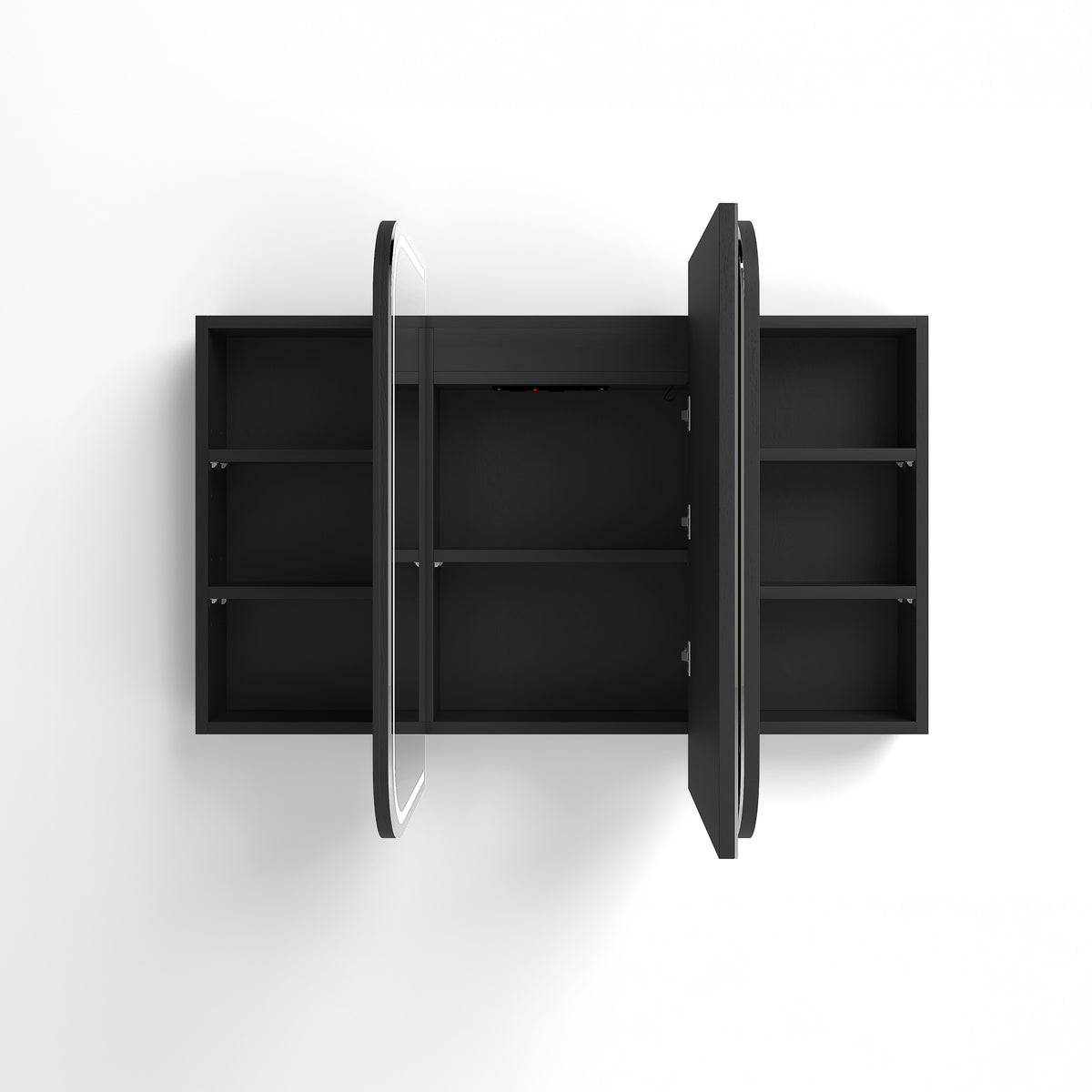 LED Newport 1200(W)x750(H) Black Oak Shaving Cabinet Premium Edition view 6
