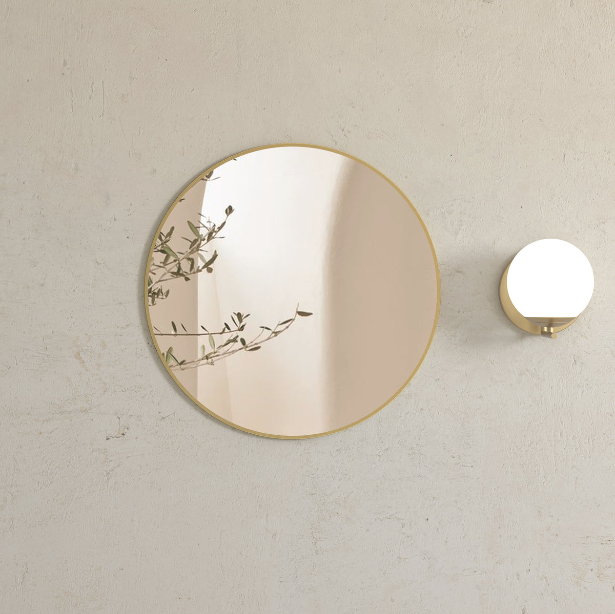 London 700mm Gold Metal Frame Tuffi Mirror
