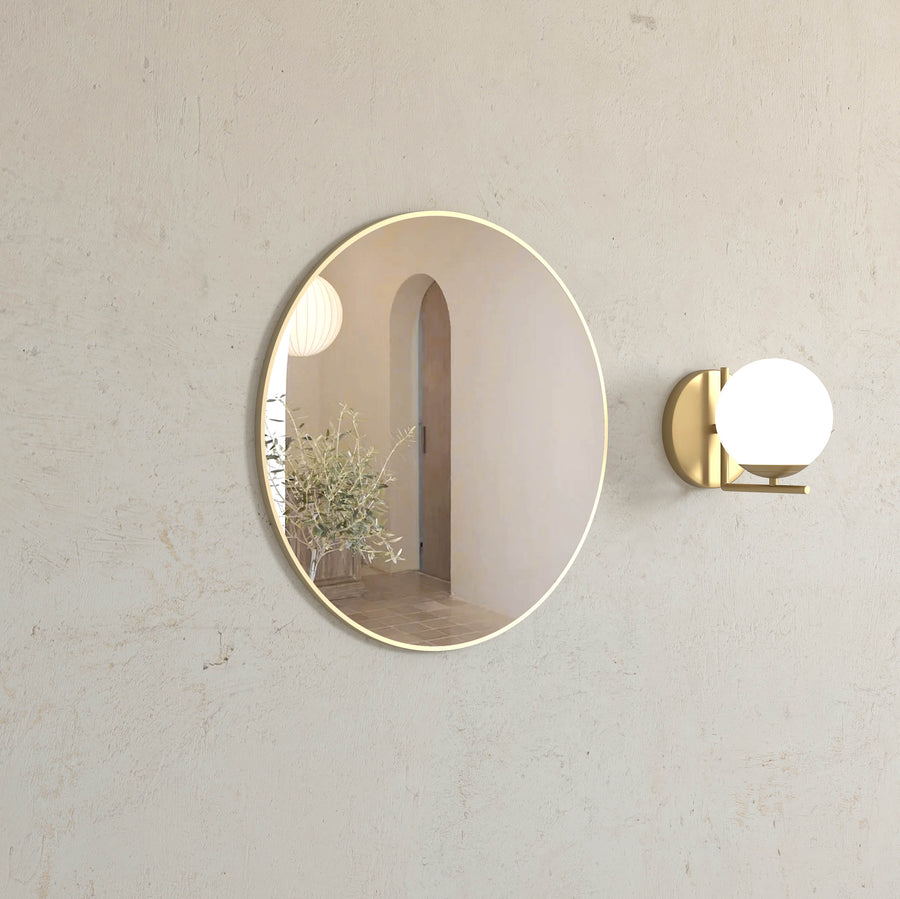 London 700mm Gold Metal Frame Tuffi Mirror