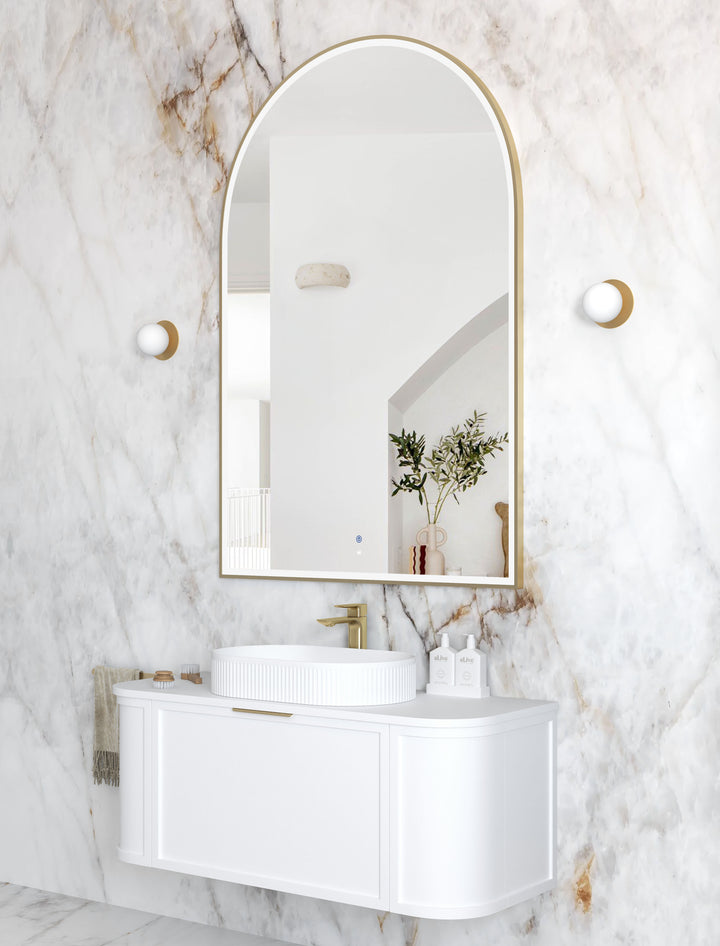 LED Archie 1500(H)x1000(W) Gold Metal Frame Mirror view 2