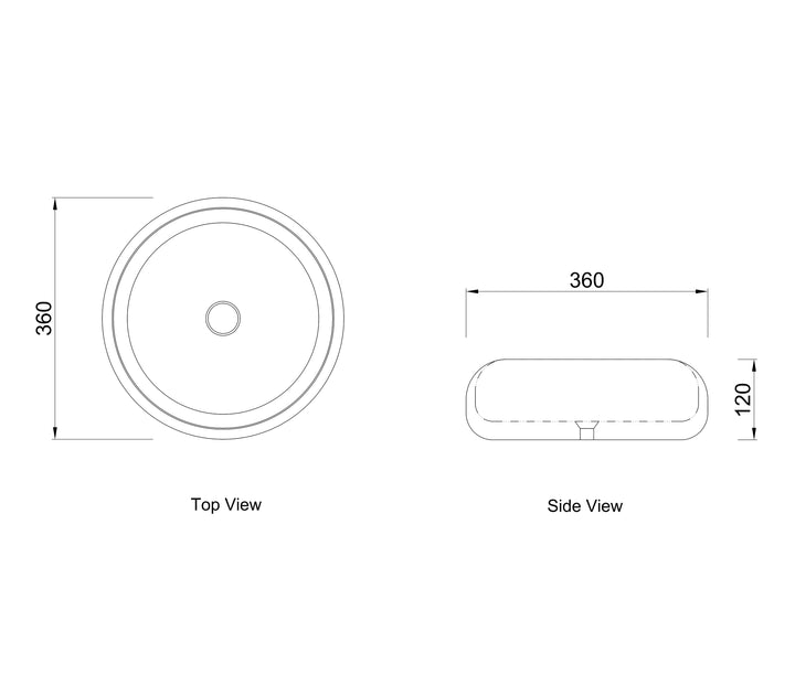 Laguna 360x360x120 Matte White Basin