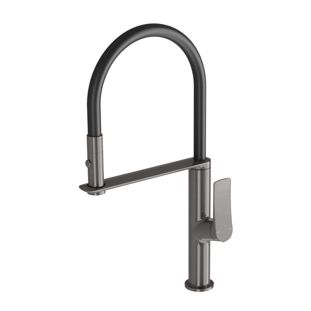 Kusabi Flexible Hose Sink Mixer 200mm - Lead Free - Brushed Carbon