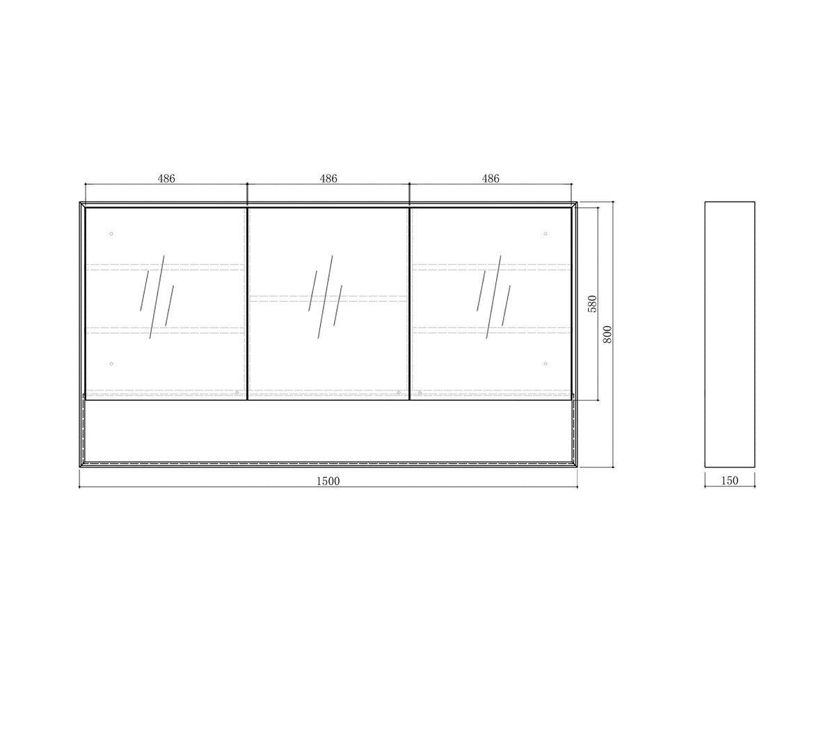 Byron 1500x800 Natural Oak Shaving Cabinet