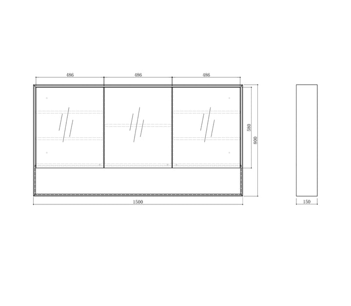 Byron 1500x800 Natural Oak Shaving Cabinet