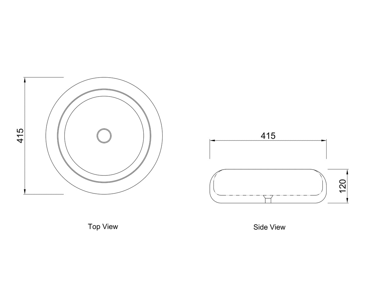 Laguna 415x415x120 Matte White Basin
