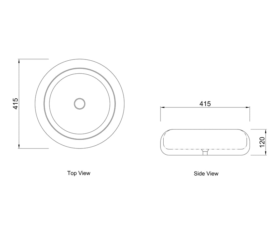 Laguna 415x415x120 Matte White Basin