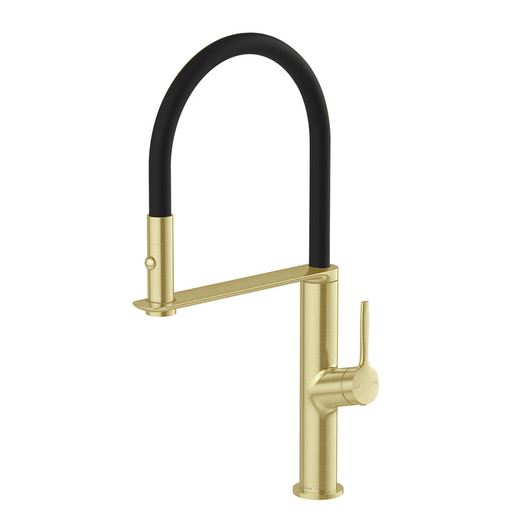 Vask Flexible Hose Sink Mixer 200mm - Brushed Gold