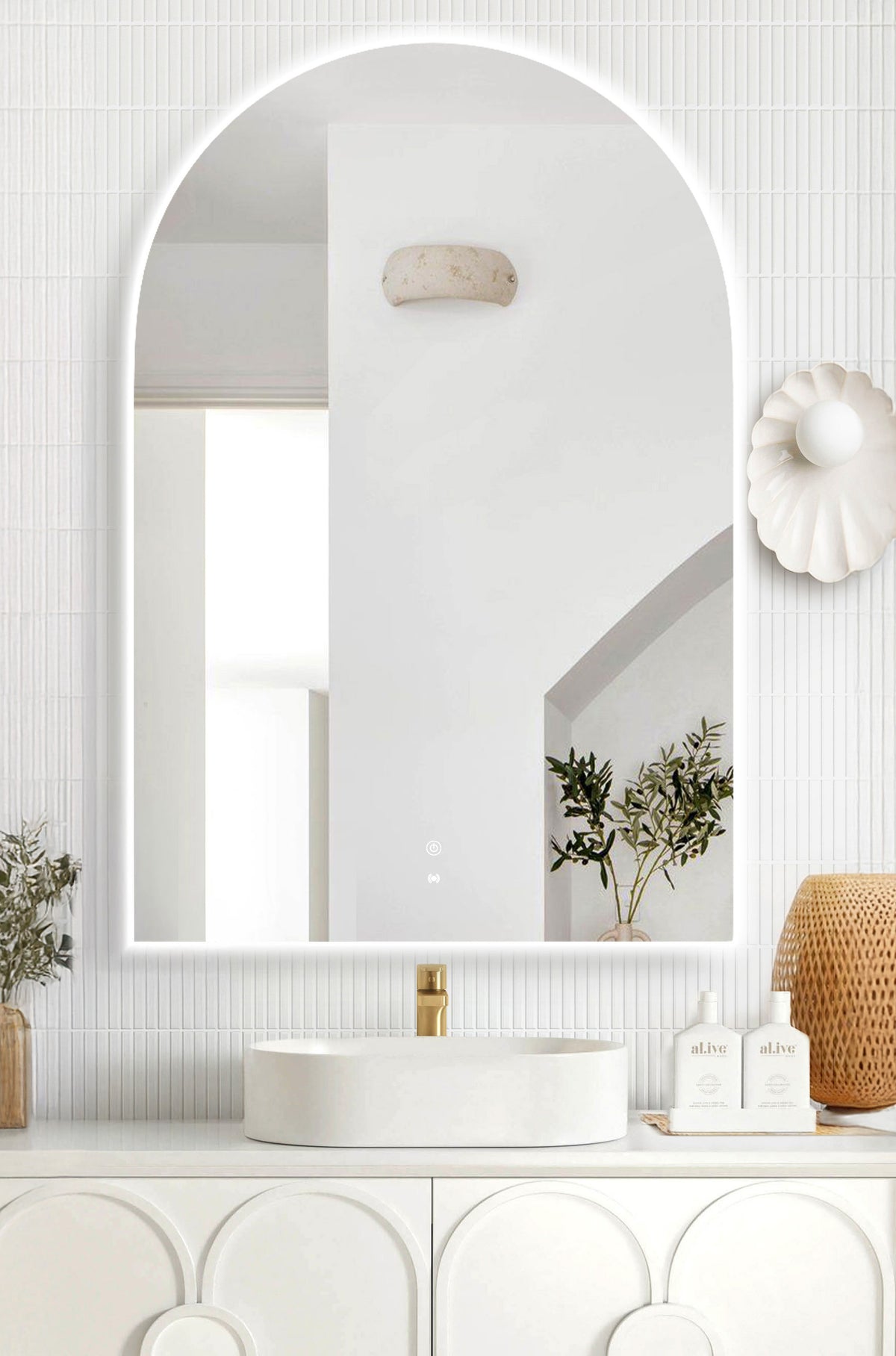 LED Archie 1200(H)x800(W) Frameless Tuffi Mirror main view