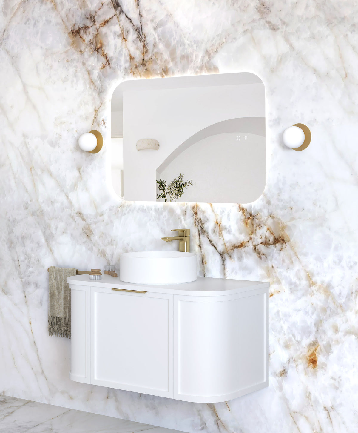 LED Newport 900(H)x600(W) Frameless Back Lit Tuffi Mirror, Install Horizontal or Vertical view 2