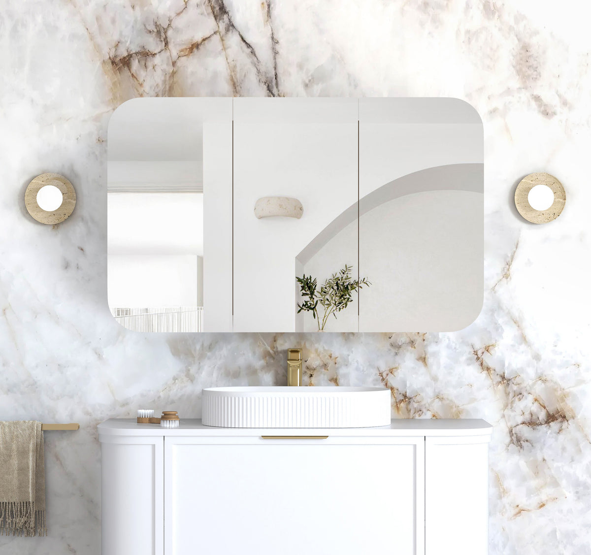 Newport 1200x750 White Shaving Cabinet