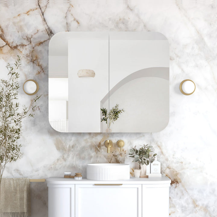 Newport 900x750 White Shaving Cabinet