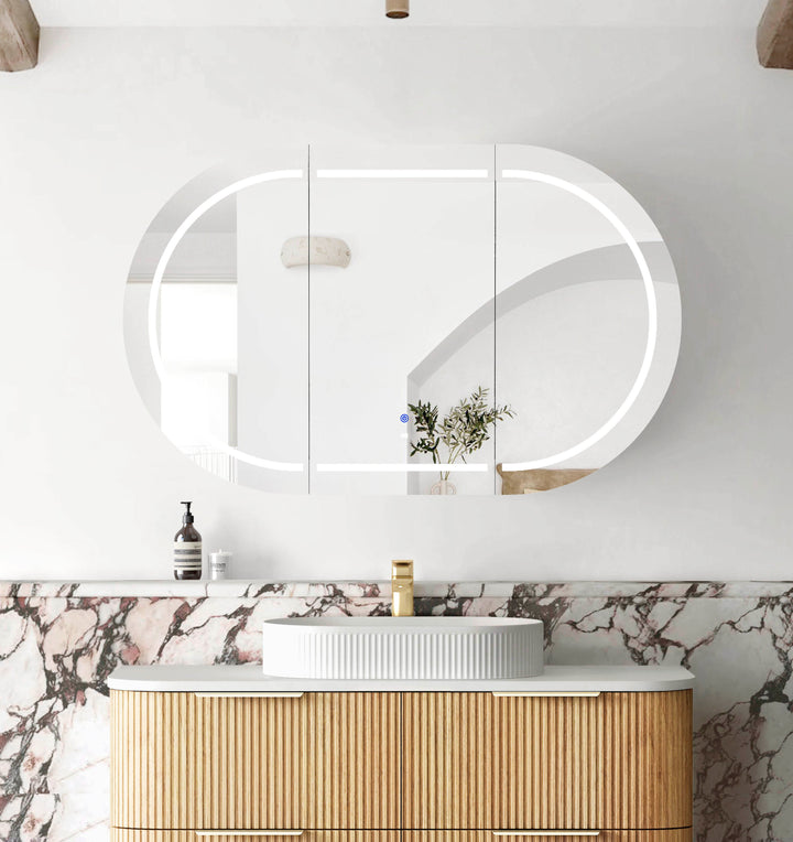 LED Bondi 1200(W)x750(H) Woodland Oak Shaving Cabinet Premium Edition main view