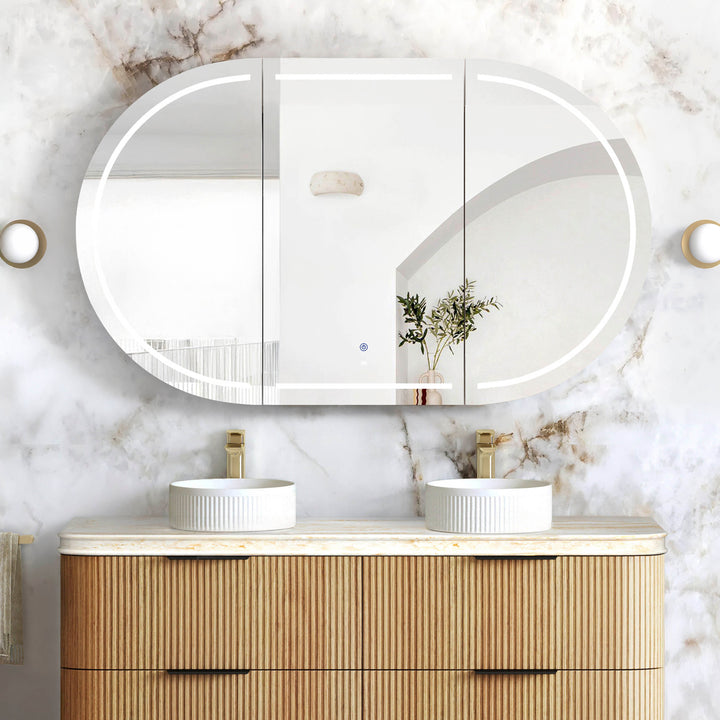 LED Bondi 1500(W)x900(H) Woodland Oak Shaving Cabinet Premium Edition main view