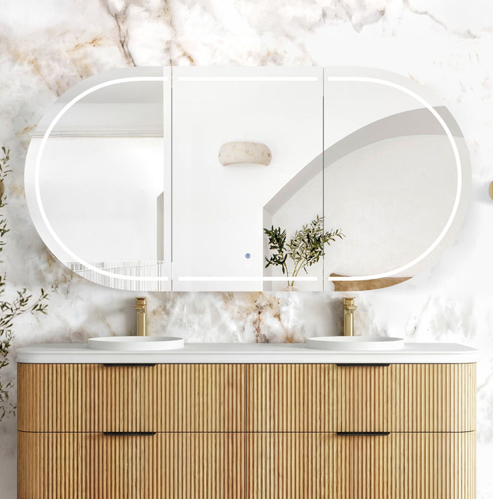 LED Bondi 1800(W)x900(H) Woodland Oak Shaving Cabinet Premium Edition main view